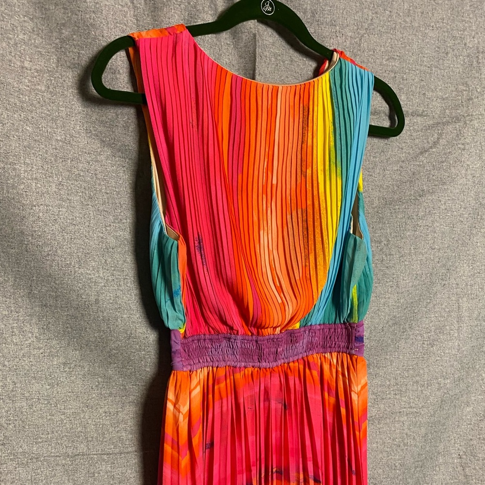 CLEARANCE Rainbow Maxi Dress Pleated Sleeveless Flying Tomato SIZE SMALL - Picture 3 of 12